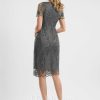 Semi-formal & Cocktail | Sheath/Column Scoop Knee-Length Lace Sequin Cocktail Dress With Sequins Steel Grey – Womens