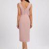 Semi-formal & Cocktail | Sheath/Column V-Neck Asymmetrical Chiffon Cocktail Dress With Pleated Ruffle Dusty Rose – Womens