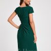 Semi-formal & Cocktail | Sheath/Column V-Neck Knee-Length Stretch Crepe Cocktail Dress With Ruffle As Picture – Womens