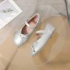 Shoes | Girl’s Flats Daily Mary Jane Bowknot Faux Leather Round Toe Flat Heel Shoes Silver – Girls