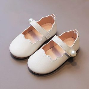 Shoes | Girl’s Flats Daily Mary Jane Pearl Faux Leather Round Toe Flat Heel Shoes White – Girls