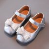 Shoes | Girl’s Flats Flower Girl Shoes Bowknot Pearl Rhinestone Mary Jane Wedding Daily Party Faux Leather Round Toe Flat Heel Hook & Loop Shoes Gold – Girls