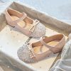 Shoes | Girl’s Flats Flower Girl Shoes Princess Shoes Wedding Party Mary Jane Pearl Rhinestone Faux Leather Round Toe Low Heel Shoes Champagne – Girls