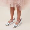 Shoes | Girl’s Flats Flower Girl Shoes Wedding Daily Ballet Flat Junior Bridesmaid Shoes Bowknot Faux Leather Round Toe Flat Heel Shoes Silver – Girls