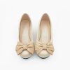 Shoes | Girl’s Flats Flower Girl Shoes Wedding Daily Closed Toe Bowknot Satin Low Heel Shoes Champagne – Girls