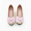 Shoes | Girl’s Flats Flower Girl Shoes Wedding Daily Closed Toe Bowknot Satin Low Heel Shoes Champagne – Girls