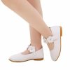 Shoes | Girl’s Flats Flower Girl Shoes Wedding Daily Mary Jane Flower Faux Leather Round Toe Flat Heel Shoes White – Girls