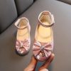 Shoes | Girl’s Flats Flower Girl Shoes Wedding Daily Party Closed Toe Bowknot Leatherette Flat Heel Shoes Gold – Girls