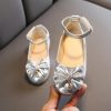 Shoes | Girl’s Flats Flower Girl Shoes Wedding Daily Party Closed Toe Bowknot Leatherette Flat Heel Shoes Gold – Girls