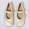 Shoes | Girl’s Flats Flower Girl Shoes Wedding Daily Party Junior Bridesmaid Shoes Pearl Microfiber Leather Round Toe Flat Heel Shoes Apricot – Girls