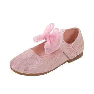 Shoes | Girl’s Flats Flower Girl Shoes Wedding Daily Party Mary Jane Bowknot Lace Faux Leather Round Toe Flat Heel Shoes Pink – Girls