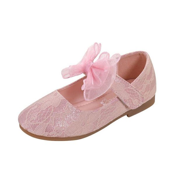 Shoes | Girl’s Flats Flower Girl Shoes Wedding Daily Party Mary Jane Bowknot Lace Faux Leather Round Toe Flat Heel Shoes Pink – Girls