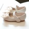 Shoes | Girl’s Flats Flower Girl Shoes Wedding Daily Party Mary Jane Bowknot Pearl Rhinestone Faux Leather Round Toe Flat Heel Shoes Ivory – Girls