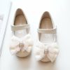 Shoes | Girl’s Flats Flower Girl Shoes Wedding Daily Party Mary Jane Bowknot Pearl Rhinestone Faux Leather Round Toe Flat Heel Shoes Ivory – Girls