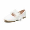 Shoes | Girl’s Flats Flower Girl Shoes Wedding Daily Party Mary Jane Junior Bridesmaid Shoes Lace Faux Leather Round Toe Flat Heel Shoes White – Girls