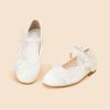 Shoes | Girl’s Flats Flower Girl Shoes Wedding Daily Party Mary Jane Junior Bridesmaid Shoes Pearl Lace Butterfly Faux Leather Round Toe Flat Heel Shoes White – Girls