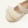 Shoes | Girl’s Flats Flower Girl Shoes Wedding Daily Party Mary Jane Pearl Lace Faux Leather Round Toe Flat Heel Shoes Ivory – Girls