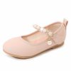 Shoes | Girl’s Flats Flower Girl Shoes Wedding Daily Party Mary Jane Pearl Leatherette Flat Heel Shoes Apricot – Girls