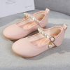 Shoes | Girl’s Flats Flower Girl Shoes Wedding Daily Party Mary Jane Pearl Leatherette Flat Heel Shoes Apricot – Girls