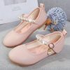 Shoes | Girl’s Flats Flower Girl Shoes Wedding Daily Party Mary Jane Pearl Leatherette Flat Heel Shoes Apricot – Girls