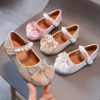 Shoes | Girl’s Flats Flower Girl Shoes Wedding Party Mary Jane Bowknot Pearl Rhinestone Glitter Flat Heel Shoes Gold – Girls