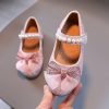 Shoes | Girl’s Flats Flower Girl Shoes Wedding Party Mary Jane Bowknot Pearl Rhinestone Glitter Flat Heel Shoes Gold – Girls