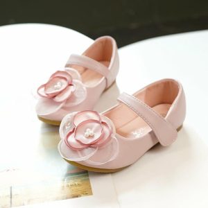 Shoes | Girl’s Flats Flower Girl Shoes Wedding Party Mary Jane Flower Pearl Leatherette Flat Heel Shoes Pink – Girls