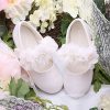 Shoes | Girl’s Flats Flower Girl Shoes Wedding Party Mary Jane Flower Pearl Leatherette Flat Heel Shoes White – Girls