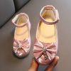 Shoes | Girl’s Flats Princess Shoes Bowknot Rhinestone Party Leatherette Round Toe Closed Toe Flat Heel Hook & Loop Shoes Pink – Girls