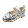 Shoes | Girl’s Flats Princess Shoes Wedding Party Mary Jane Beading Flower Faux Leather Round Toe Flat Heel Shoes Silver – Girls