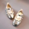 Shoes | Girl’s Flats Princess Shoes Wedding Party Mary Jane Beading Flower Faux Leather Round Toe Flat Heel Shoes Silver – Girls