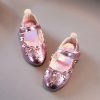 Shoes | Girl’s Flats Princess Shoes Wedding Party Mary Jane Beading Flower Faux Leather Round Toe Flat Heel Shoes Silver – Girls