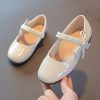 Shoes | Girl’s Flats Wedding Party Mary Jane Bowknot Pearl Patent Leather Round Toe Flat Heel Shoes Black – Girls