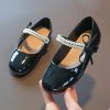 Shoes | Girl’s Flats Wedding Party Mary Jane Bowknot Pearl Patent Leather Round Toe Flat Heel Shoes Black – Girls