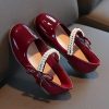 Shoes | Girl’s Flats Wedding Party Mary Jane Bowknot Pearl Patent Leather Round Toe Flat Heel Shoes Black – Girls