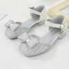 Shoes | Girl’s Flower Girl Shoes Princess Shoes Wedding Party Cosplay Closed Toe Bowknot Rhinestone Glitter Low Heel Shoes Silver – Girls