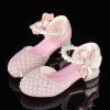 Shoes | Girl’s Flower Girl Shoes Princess Shoes Wedding Party Cosplay Closed Toe Junior Bridesmaid Shoes Bowknot Pearl Rhinestone Leatherette Low Heel Shoes Silver – Girls