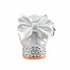 Shoes | Girl’s Flower Girl Shoes Princess Shoes Wedding Party Cosplay Junior Bridesmaid Shoes Bowknot Pearl Rhinestone Faux Leather Round Toe Low Heel Shoes Silver – Girls