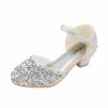 Shoes | Girl’s Flower Girl Shoes Princess Shoes Wedding Party Cosplay Junior Bridesmaid Shoes Glitter Round Toe Low Heel Shoes Silver – Girls