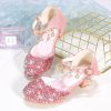 Shoes | Girl’s Flower Girl Shoes Princess Shoes Wedding Party Cosplay Junior Bridesmaid Shoes Rhinestone Sequin Glitter Round Toe Low Heel Shoes Silver – Girls