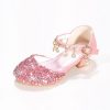 Shoes | Girl’s Flower Girl Shoes Princess Shoes Wedding Party Cosplay Junior Bridesmaid Shoes Rhinestone Sequin Glitter Round Toe Low Heel Shoes Silver – Girls