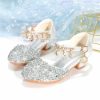 Shoes | Girl’s Flower Girl Shoes Princess Shoes Wedding Party Cosplay Junior Bridesmaid Shoes Rhinestone Sequin Glitter Round Toe Low Heel Shoes Silver – Girls