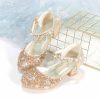 Shoes | Girl’s Flower Girl Shoes Princess Shoes Wedding Party Cosplay Junior Bridesmaid Shoes Rhinestone Sequin Glitter Round Toe Low Heel Shoes Silver – Girls