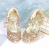 Shoes | Girl’s Flower Girl Shoes Princess Shoes Wedding Party Cosplay Junior Bridesmaid Shoes Rhinestone Sequin Glitter Round Toe Low Heel Shoes Silver – Girls