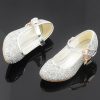 Shoes | Girl’s Flower Girl Shoes Princess Shoes Wedding Party Cosplay Mary Jane Junior Bridesmaid Shoes Glitter Low Heel Shoes Silver – Girls