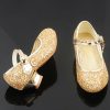 Shoes | Girl’s Flower Girl Shoes Princess Shoes Wedding Party Cosplay Mary Jane Junior Bridesmaid Shoes Glitter Low Heel Shoes Silver – Girls