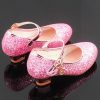 Shoes | Girl’s Flower Girl Shoes Princess Shoes Wedding Party Cosplay Mary Jane Junior Bridesmaid Shoes Glitter Low Heel Shoes Silver – Girls