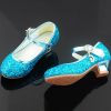 Shoes | Girl’s Flower Girl Shoes Princess Shoes Wedding Party Cosplay Mary Jane Junior Bridesmaid Shoes Glitter Low Heel Shoes Silver – Girls