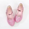 Shoes | Girl’s Flower Girl Shoes Princess Shoes Wedding Party Cosplay Mary Jane Junior Bridesmaid Shoes Glitter Round Toe Low Heel Shoes As Picture – Girls