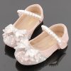 Shoes | Girl’s Flower Girl Shoes Princess Shoes Wedding Party Mary Jane Bowknot Pearl Rhinestone Leatherette Flat Heel Shoes Apricot – Girls